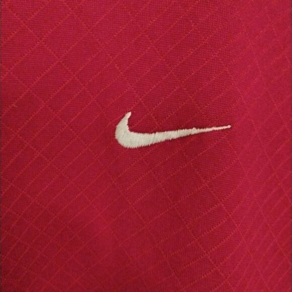 Tiger Woods Red Nike Short Sleeve Polo Shirt size Large Dri-Fit - Picture 5 of 14